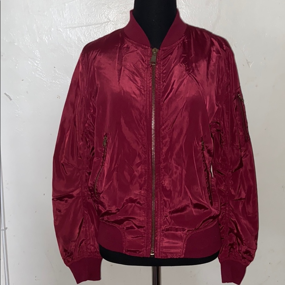 Burgundy Bomber Jacket